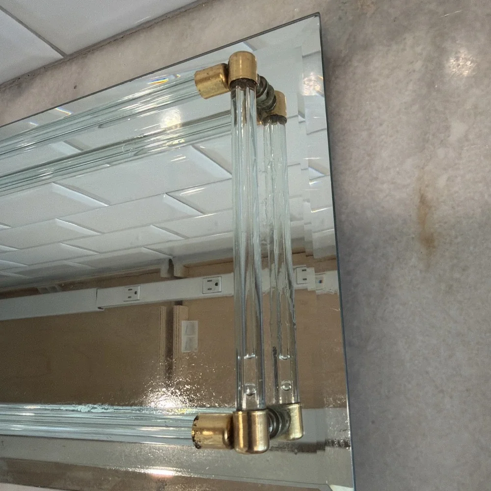 Vintage Vanity Mirror‎ With Lucite BumpersGW993